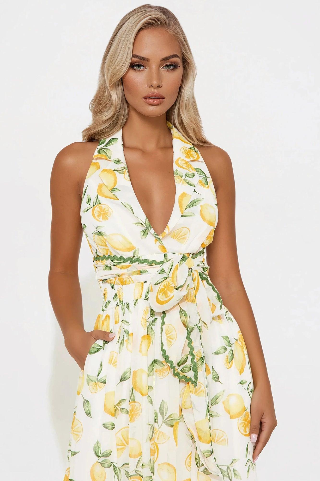 Lemon Cello Maxi Dress - Ivory/combo Product Image