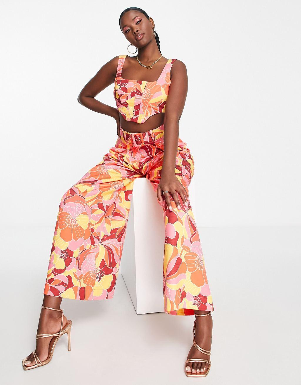 ASOS LUXE crop square neck top Product Image