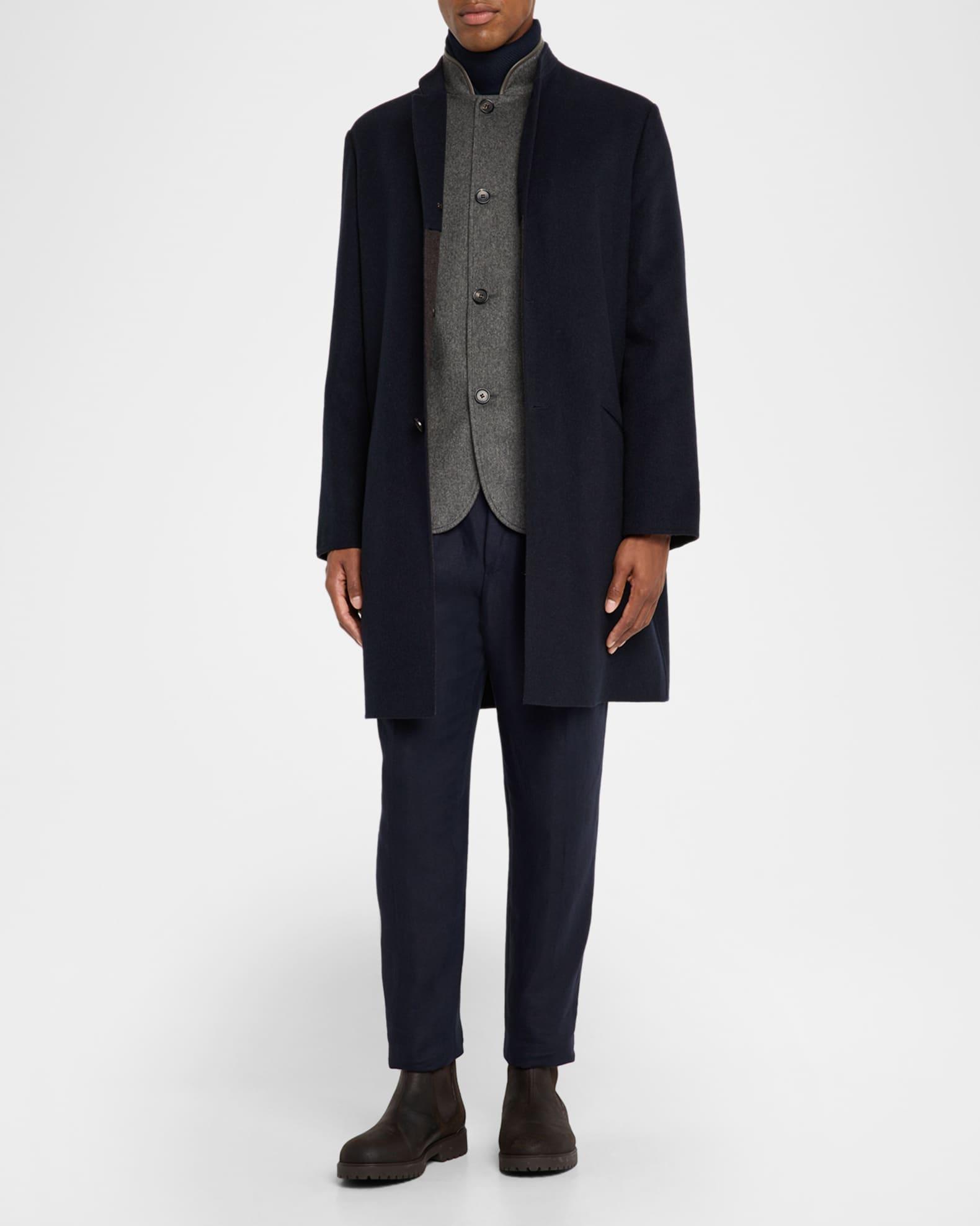 Men's Javier Double Knit Cashmere Rain Overcoat  Product Image