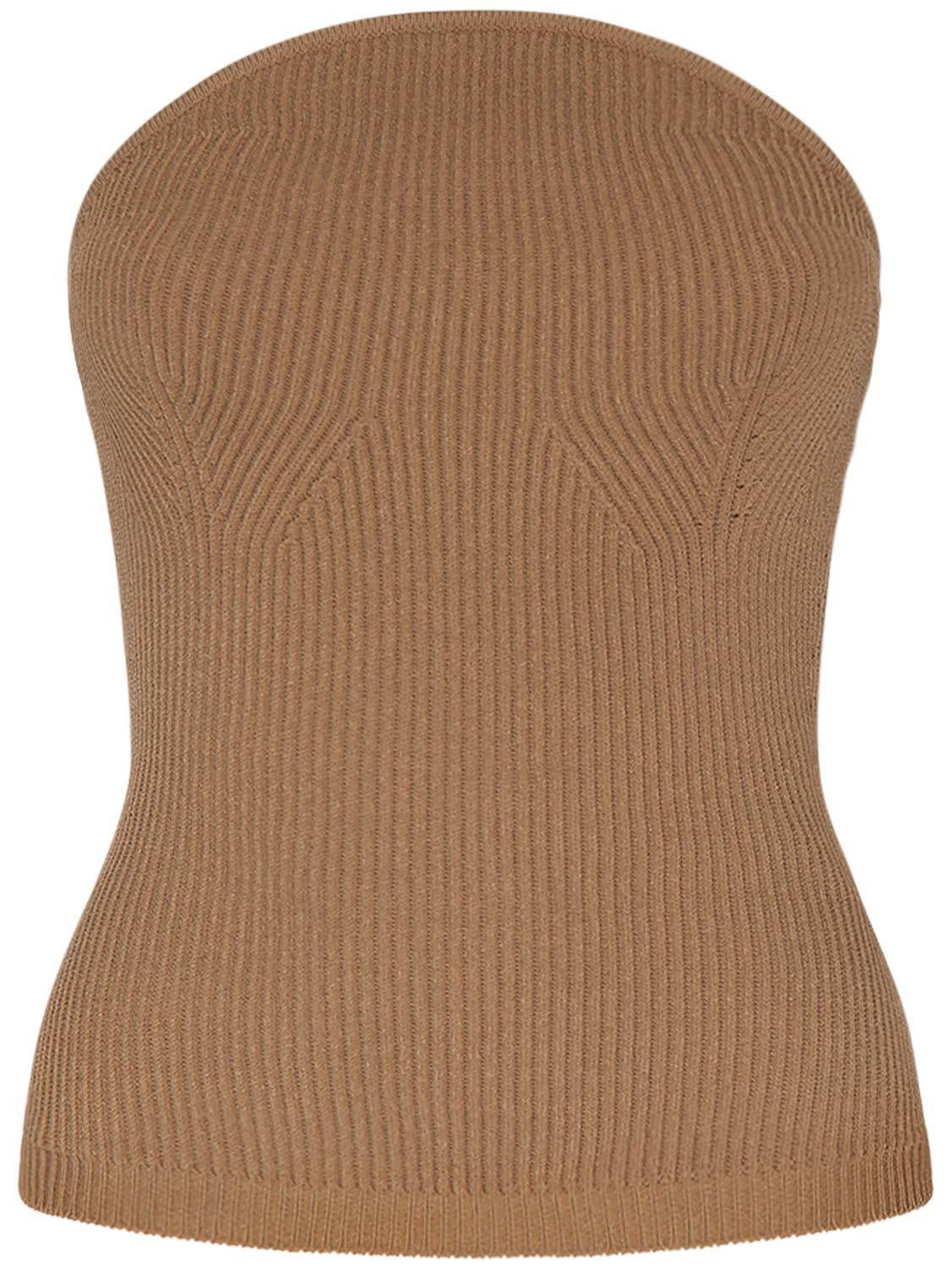 KHAITE Jericho Top In Brown Product Image