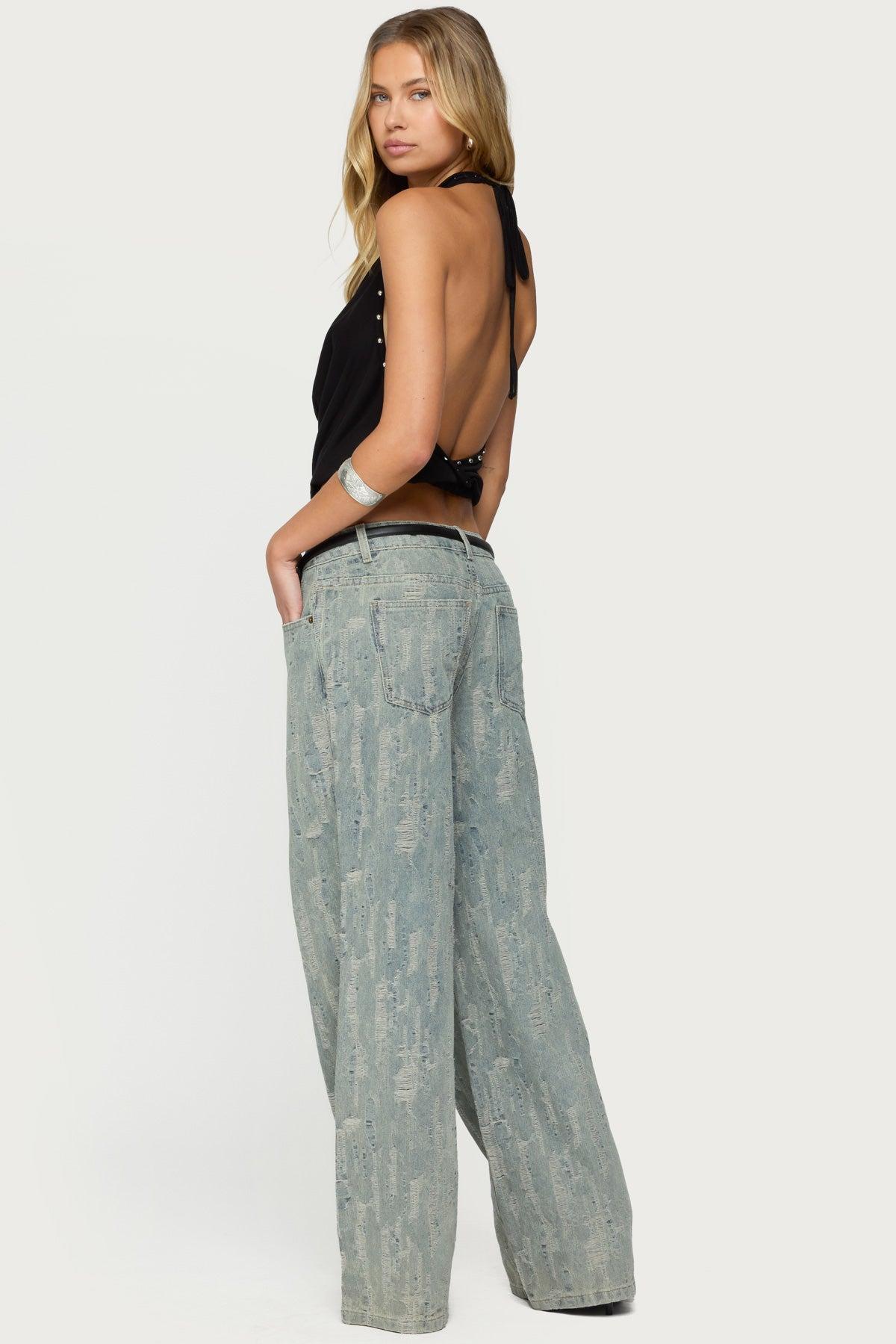 Blaze Distressed Low Rise Jeans Product Image