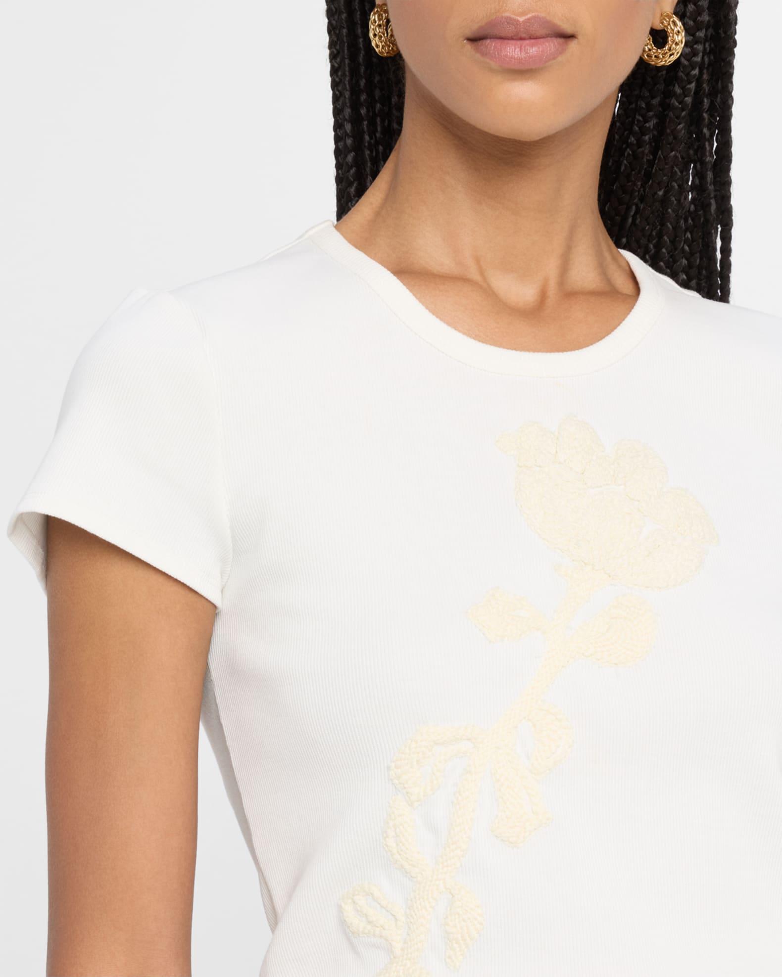 Powerful Flower Embroidered T-Shirt Product Image