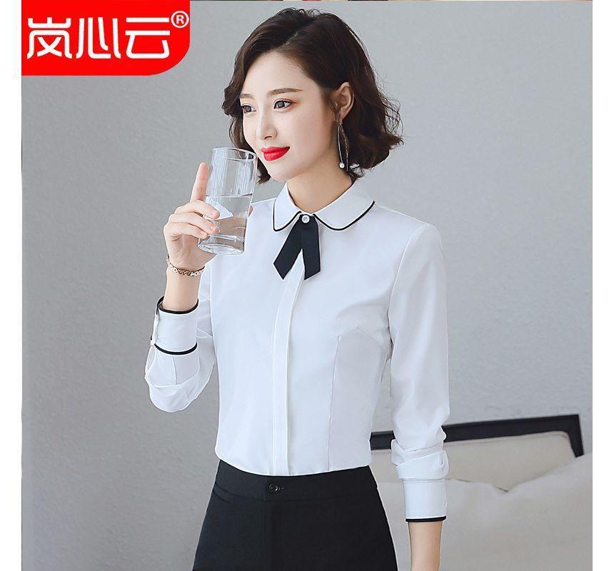 Long-Sleeve Plain Shirt Product Image