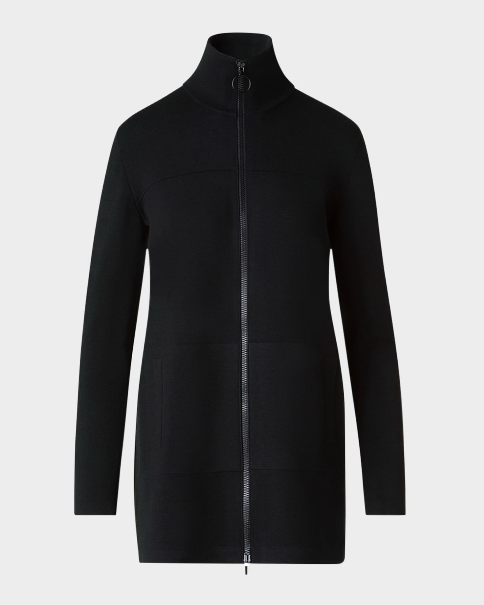 Merino Wool Milano Knit Zip Cardigan Product Image