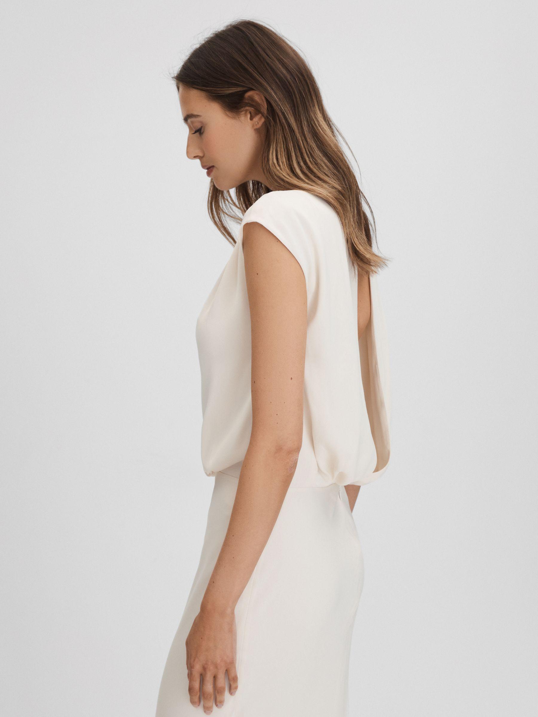 Draped Maxi Dress in Ivory Product Image