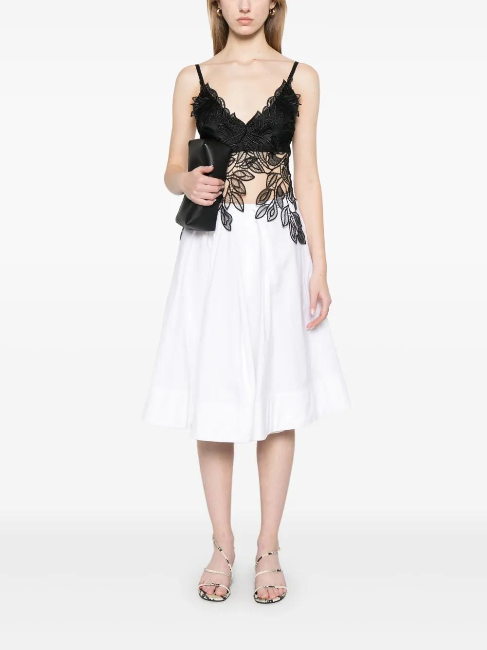 ALBERTA FERRETTI Macramé Foliage Top In Black Product Image