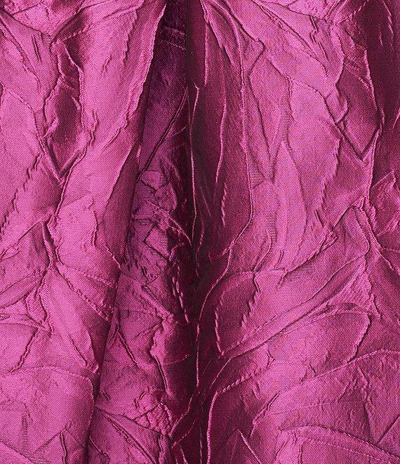 Kay Unger Jacquard V-Neck Sleeveless Pleated Gown Product Image
