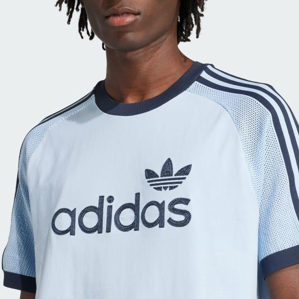adidas Premium Knitted Tee Clear Sky XS Mens Product Image