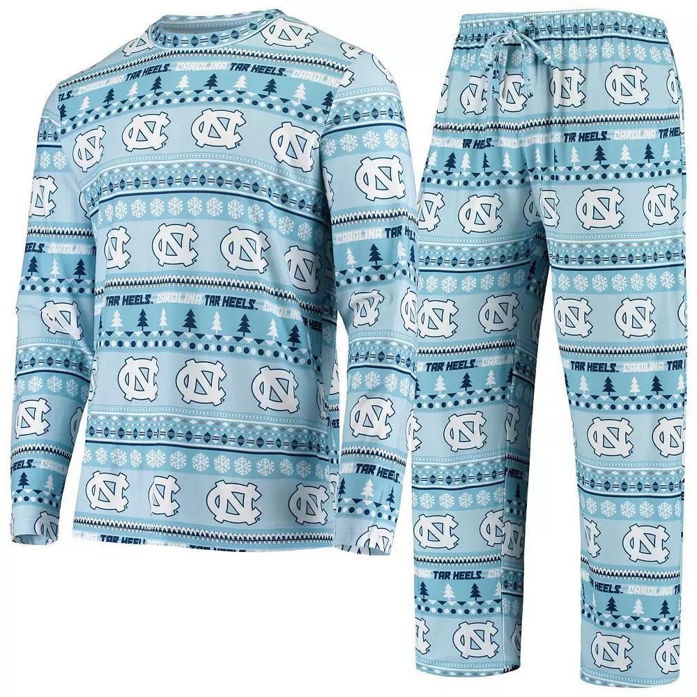 Men's Concepts Sport Carolina Blue North Carolina Tar Heels Ugly Sweater Knit Long Sleeve Top and Pant Set, Size: XL, Light Product Image