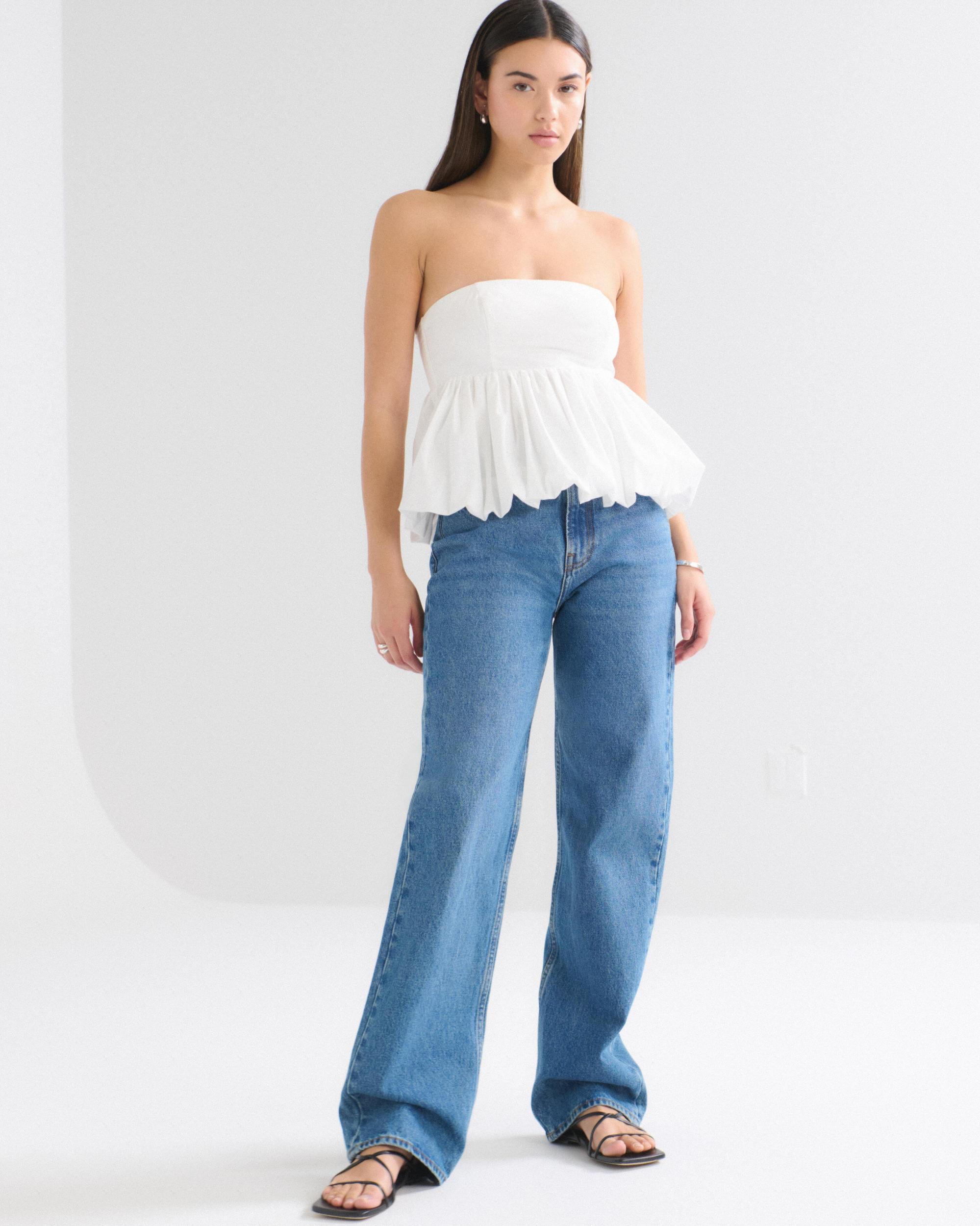 Strapless Bubble Hem Top Product Image