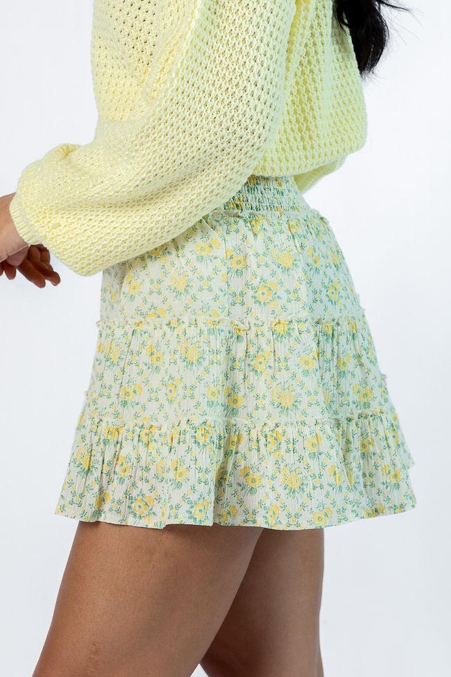 Through The Garden Ivory and Yellow Mini Skort Product Image