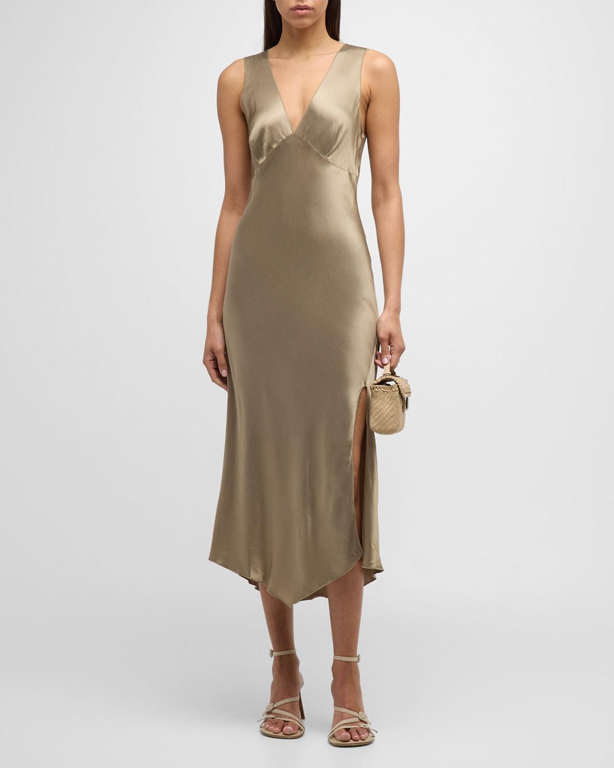 Womens Monique Satin Midi-Dress Product Image