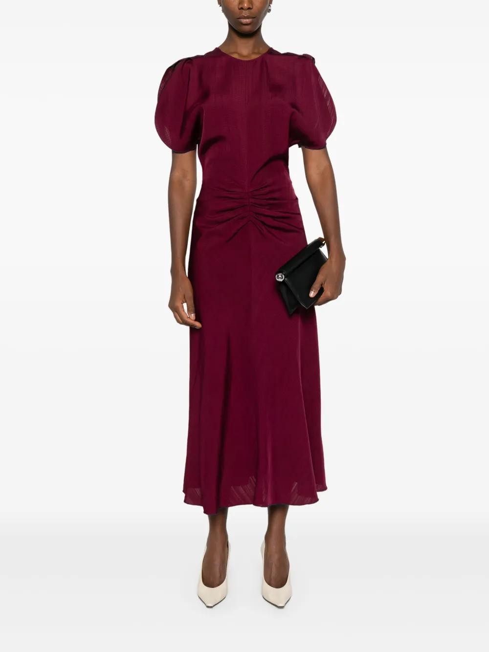 gathered-detail midi dress  Product Image