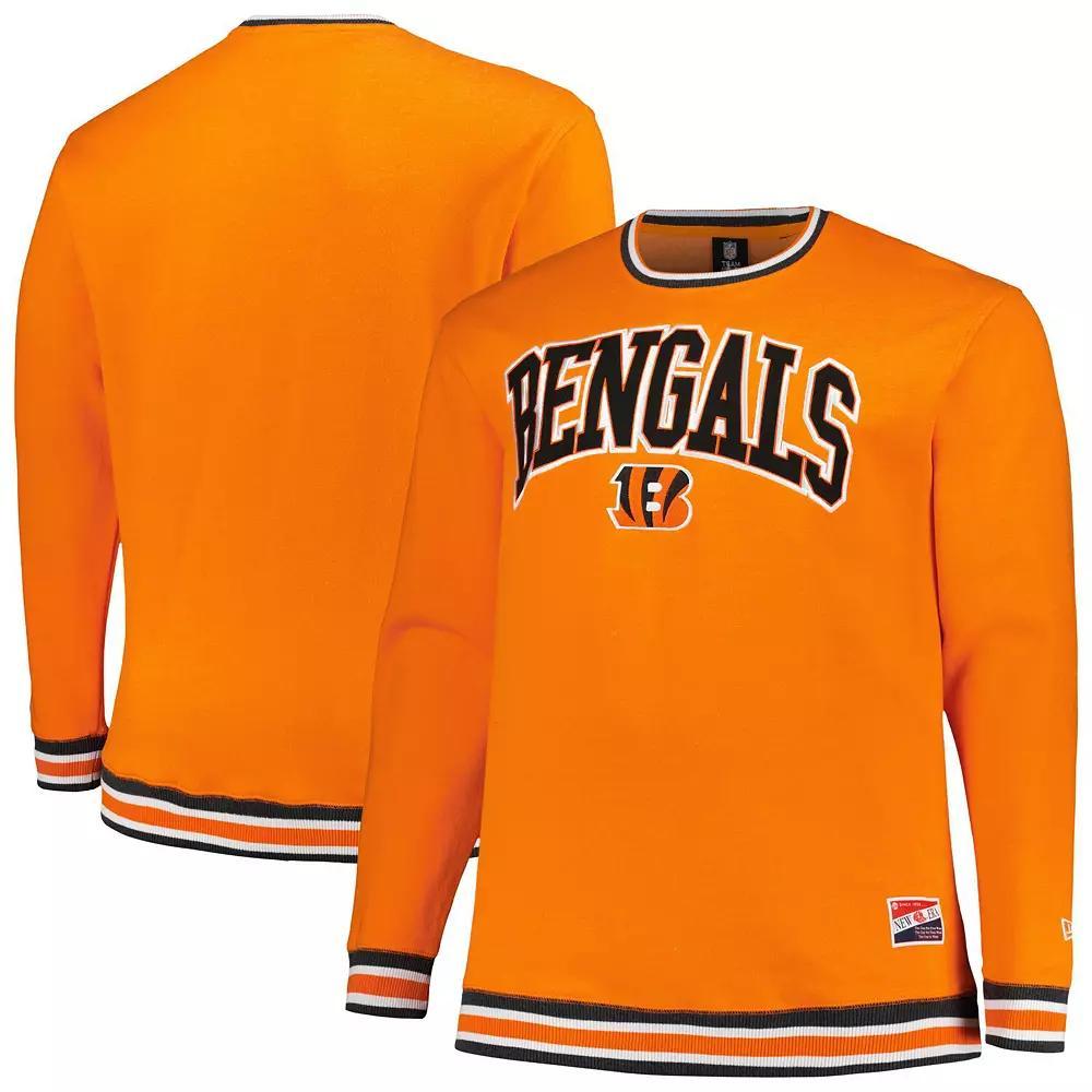 Men's New Era Orange Cincinnati Bengals Big & Tall Pullover Sweatshirt, Size: 4XLT Product Image