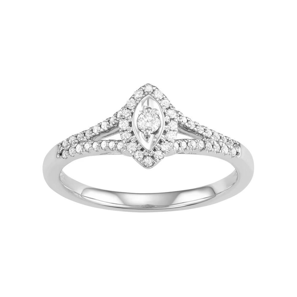 10k White Gold 1/4 Carat T.W. Diamond Marquise Engagement Ring, Women's, Size: 8 Product Image