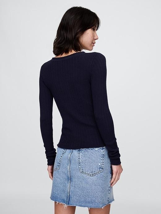 Pointelle Henley Top Product Image