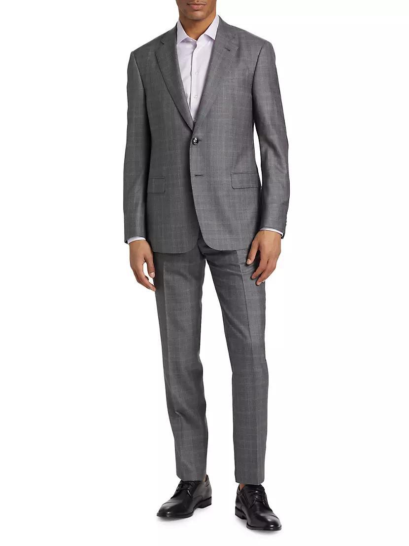 Plaid Wool-Blend Single-Breasted Suit Product Image
