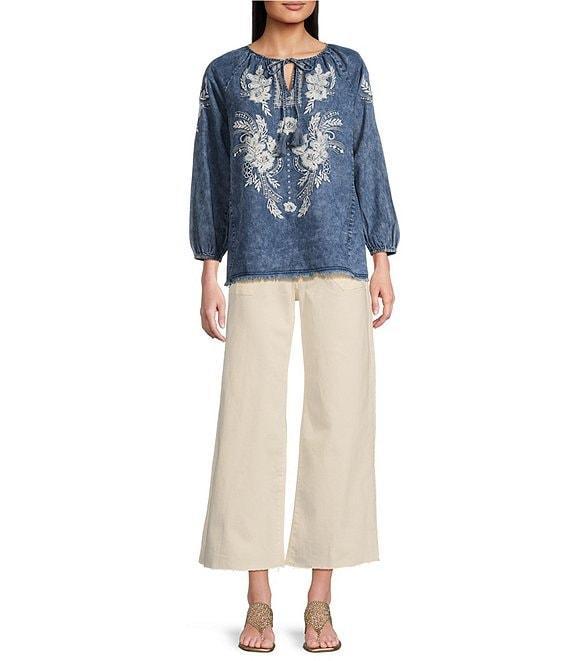 Reba Mcalester Wide-Leg Cropped Jeans Product Image