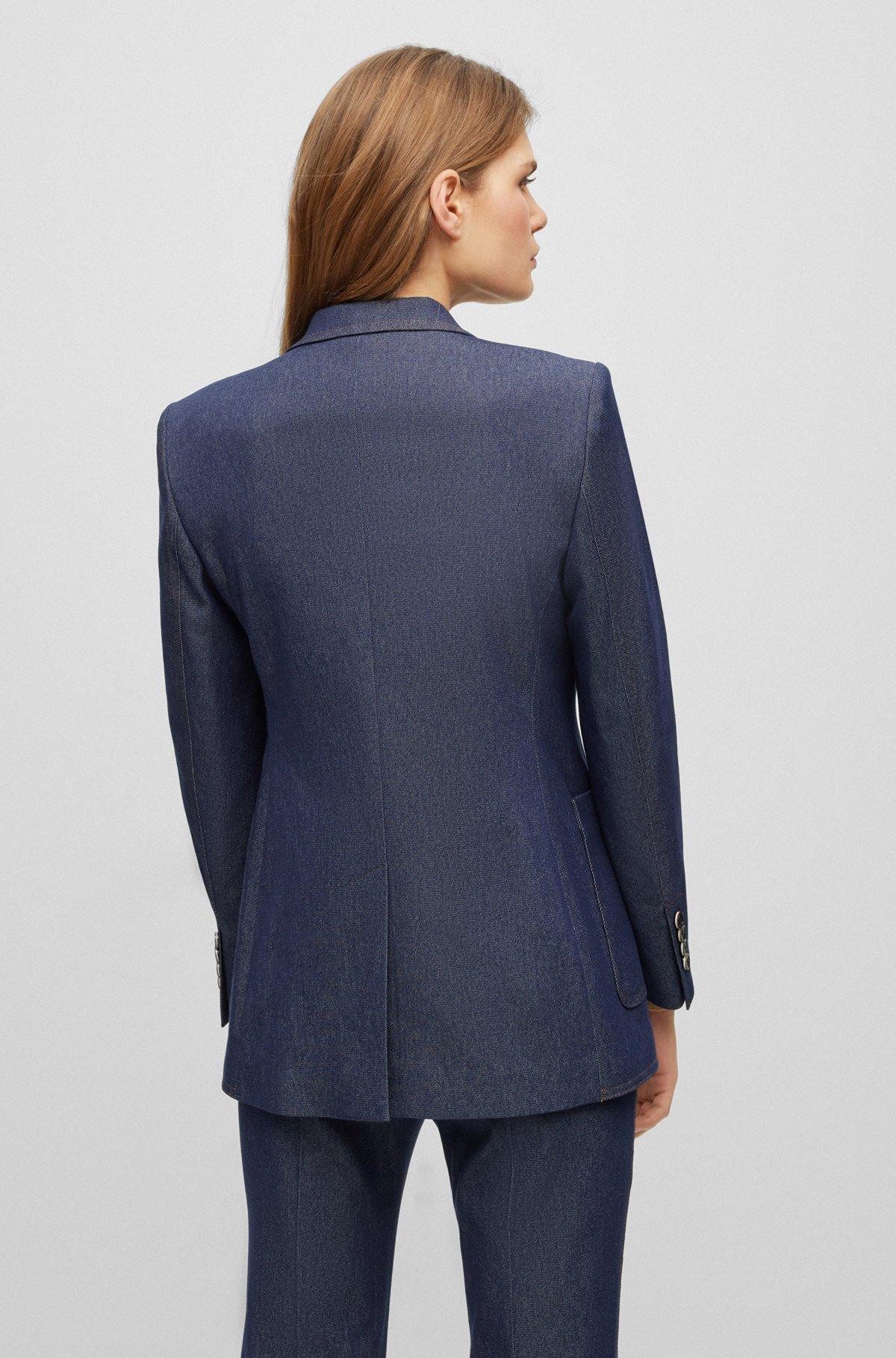 Regular-fit jacket in a denim-look cotton blend Product Image