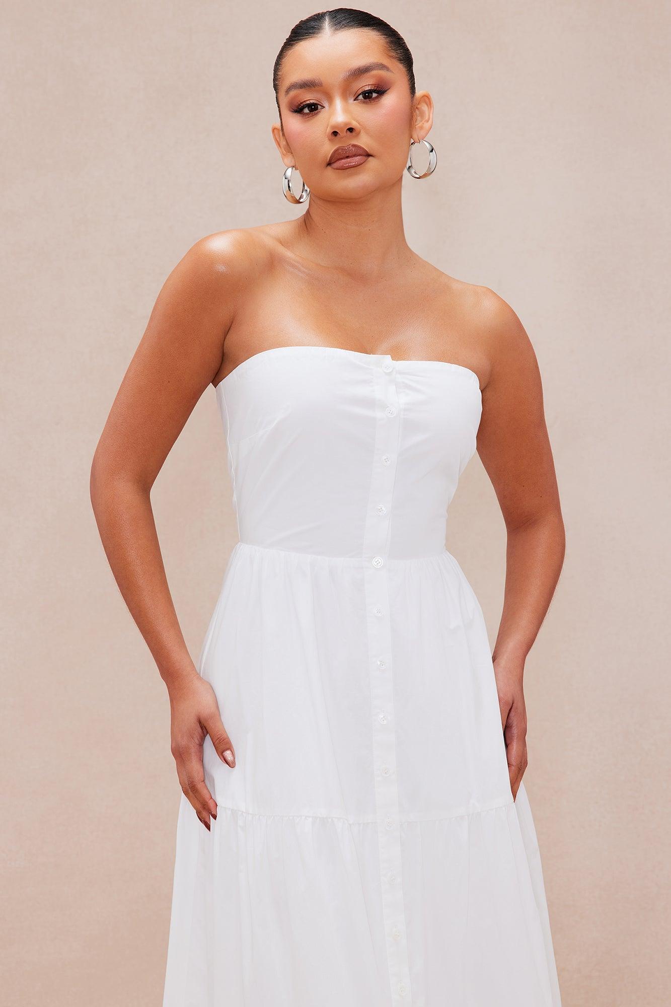 Patricia Poplin Maxi Dress - White Product Image
