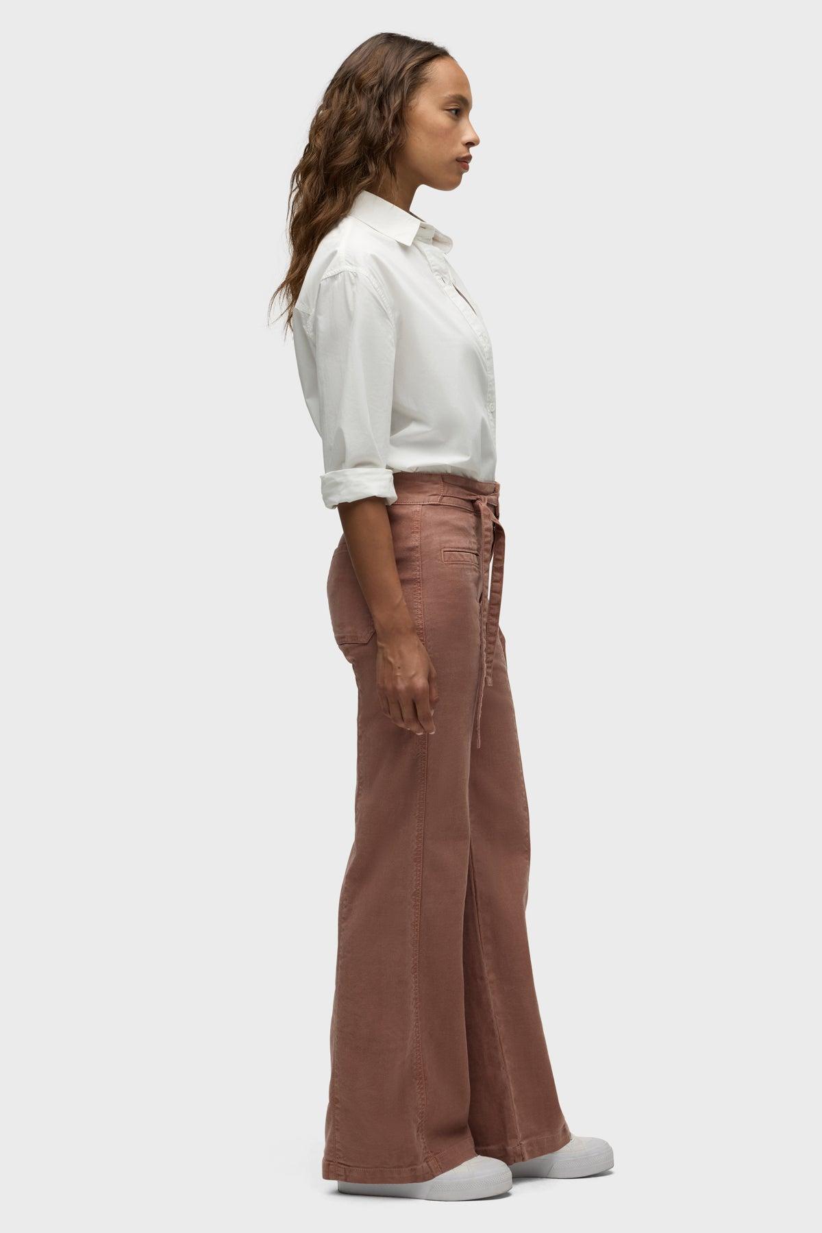 Tie Waist Pintucked Trouser Pant Female Product Image