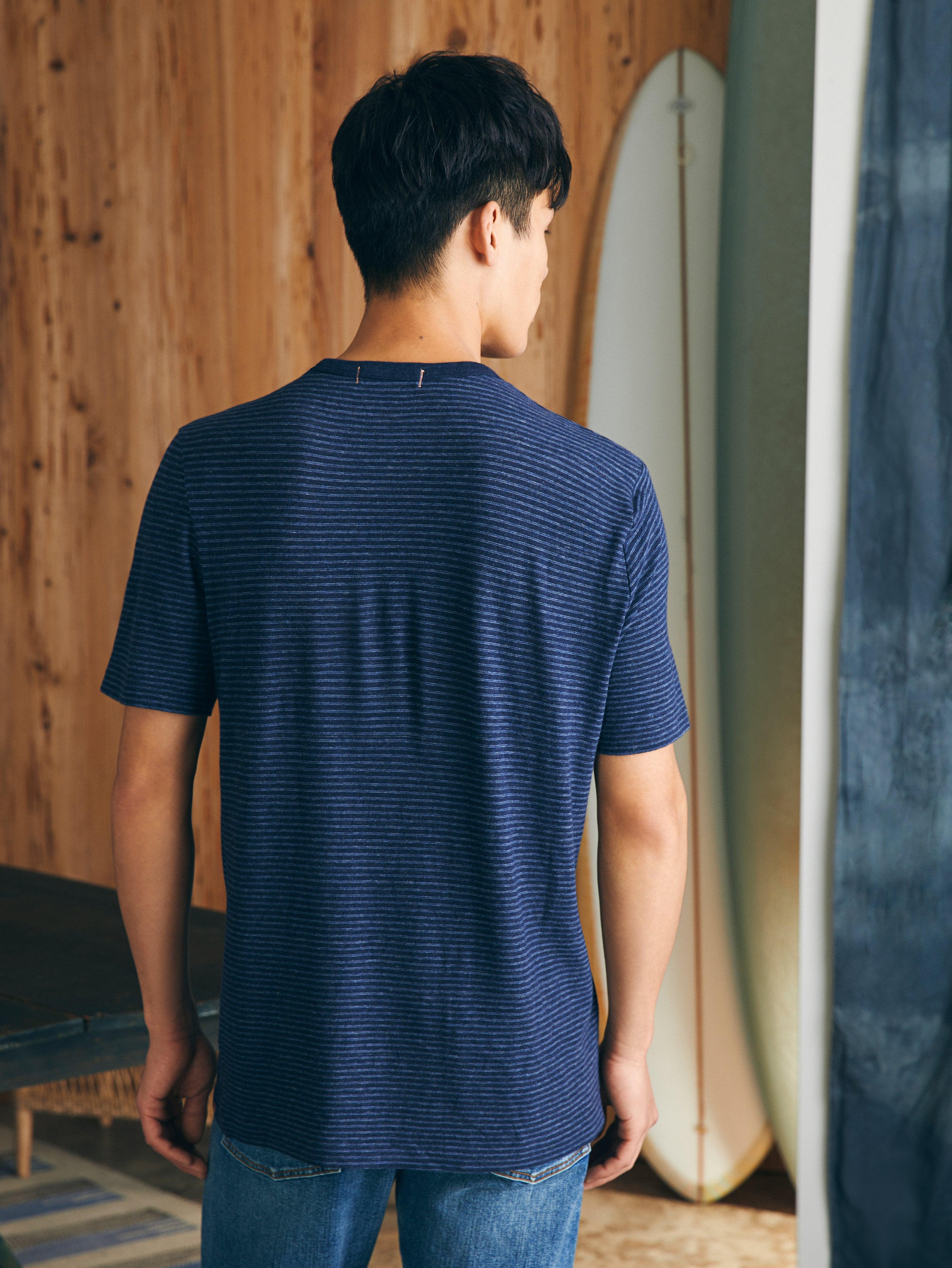Short-Sleeve Vintage Chambray Tee - Navy Cove Stripe Male Product Image