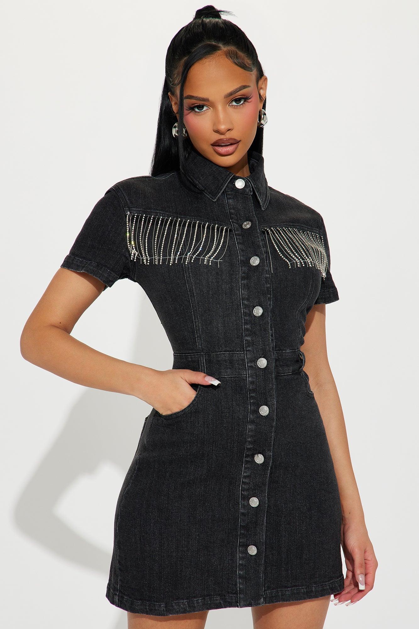 Kourt Embellished Mini Dress - Black Product Image