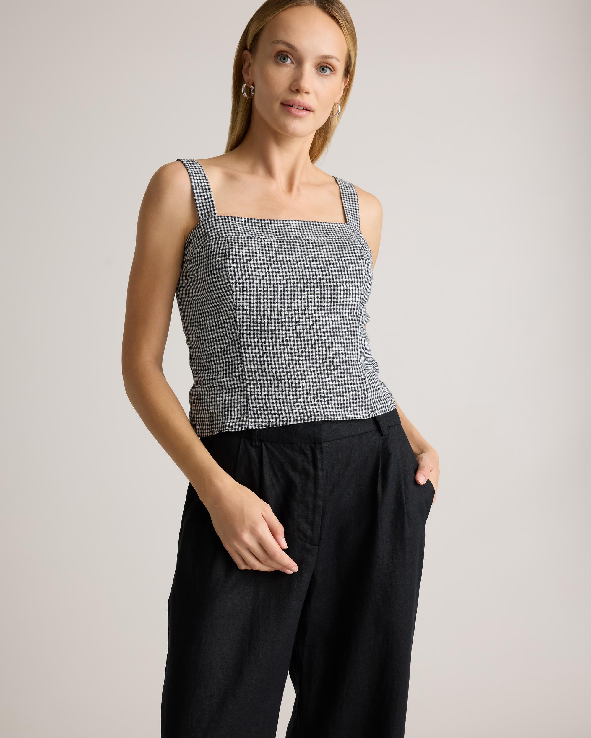 100% European Linen Fitted Tank Product Image