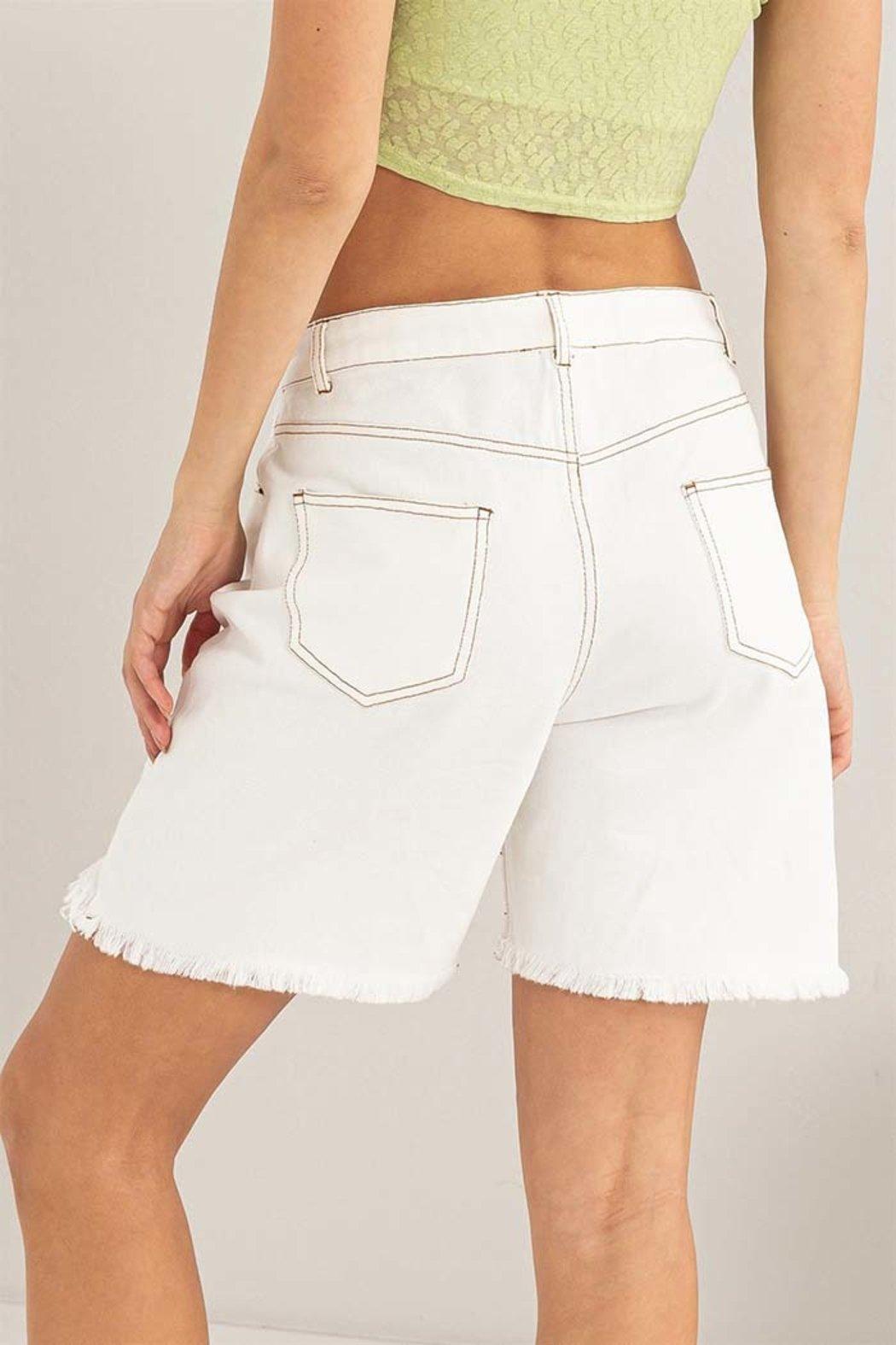 Distressed Bermuda Denim Shorts Product Image