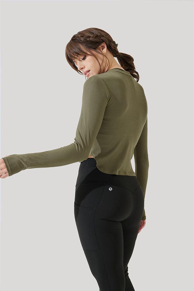 Refine Long Sleeve Top - Dark Olive Product Image