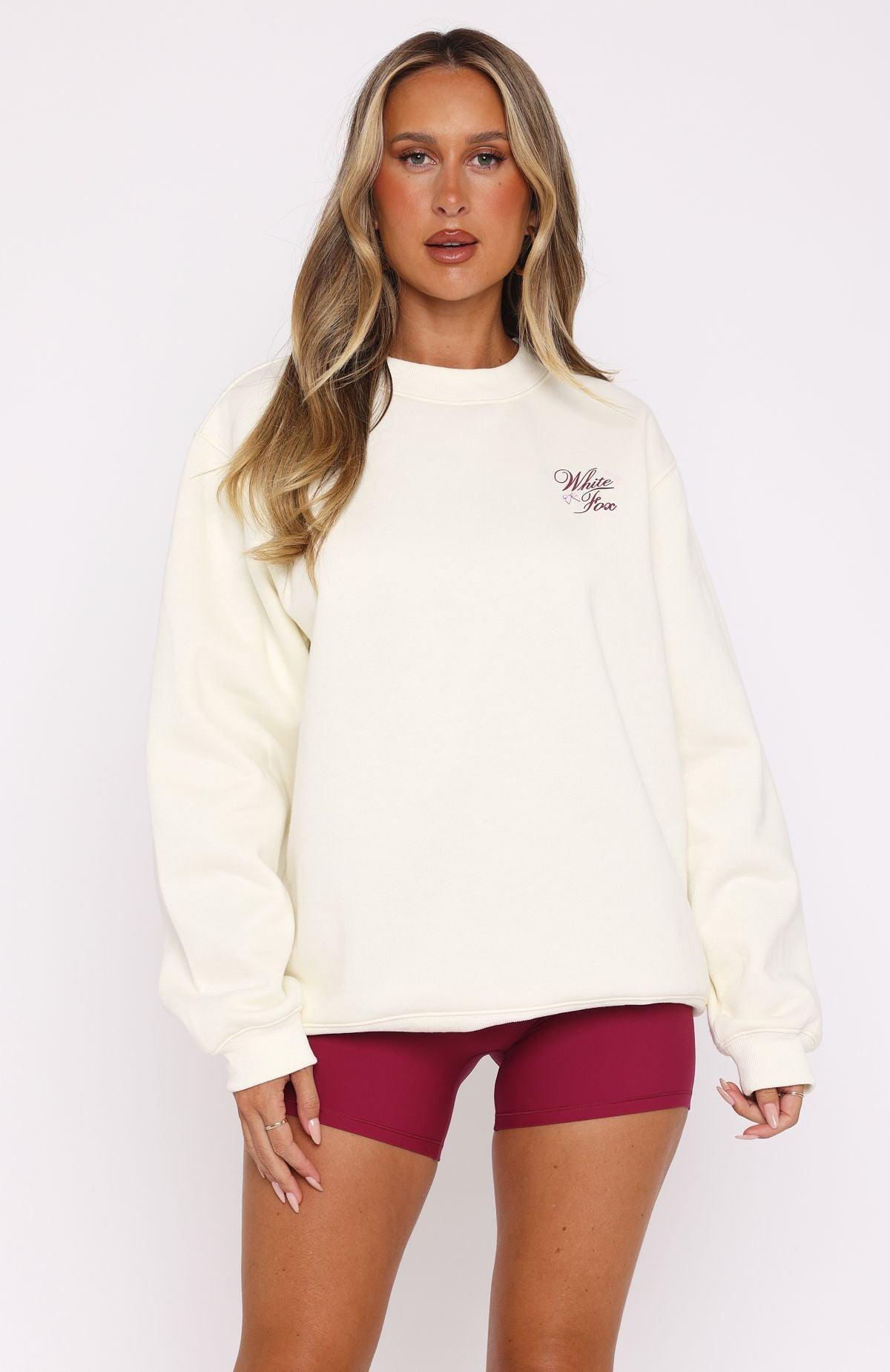 Meet At Sunrise Oversized Sweater Off White Product Image