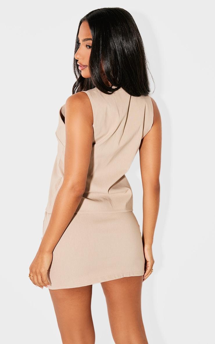 Petite Stone Bengaline Longline Button Vest Product Image