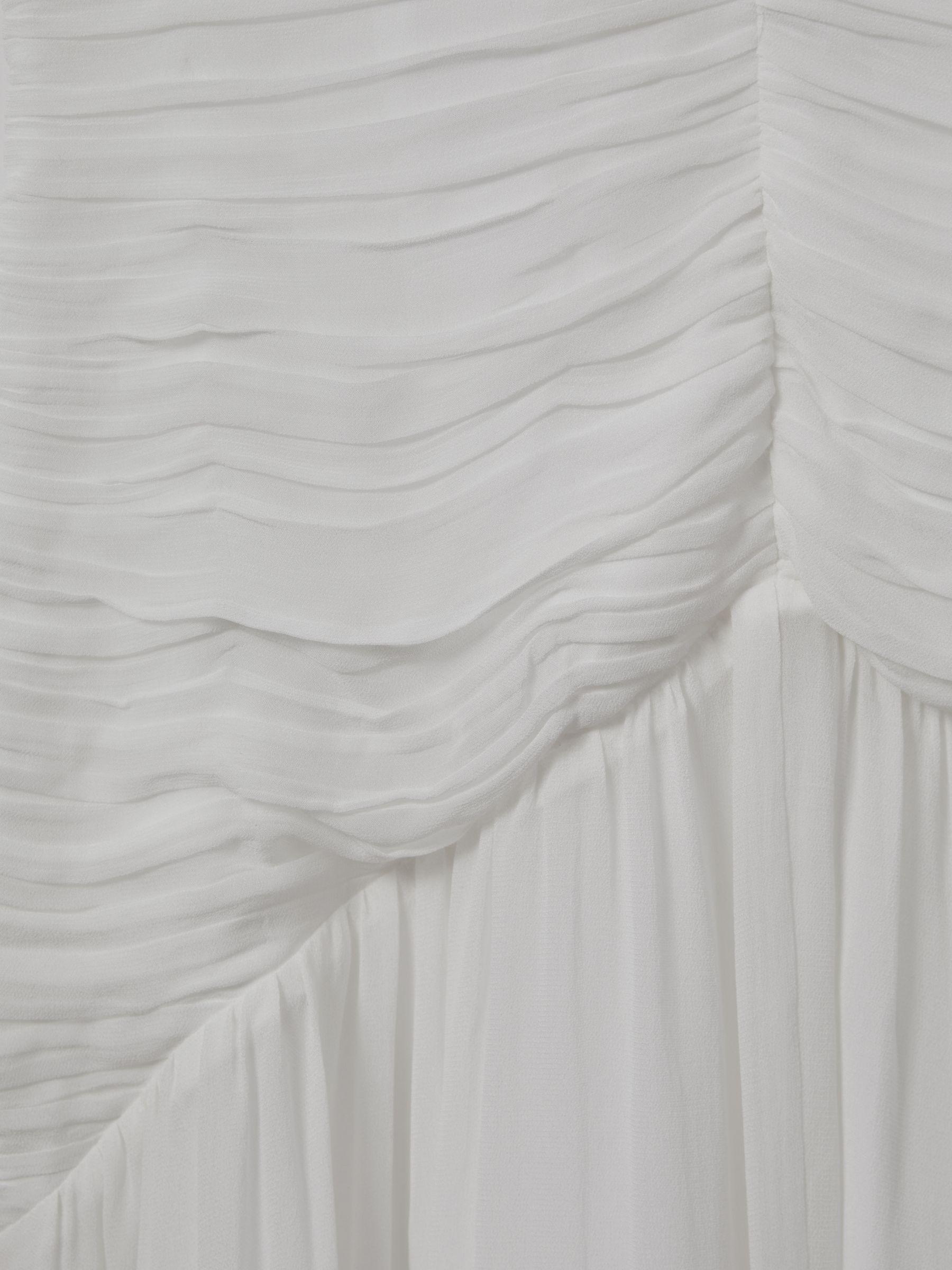 Ruched Bodycon Midi Dress in Ivory Product Image