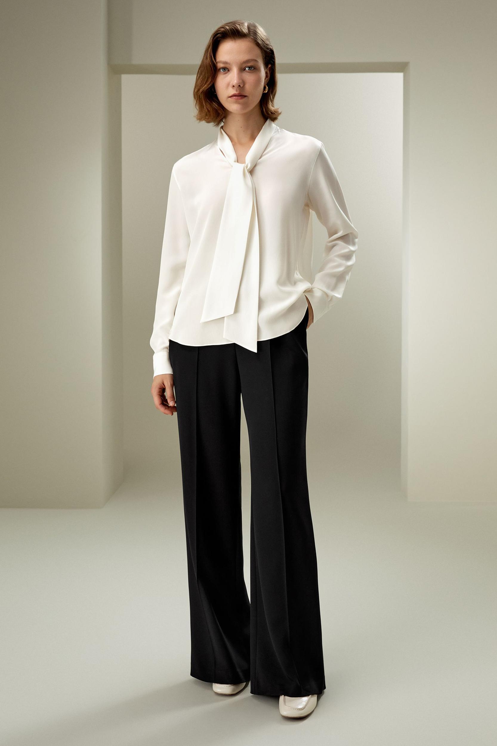 Silk Bowtie Blouse Product Image