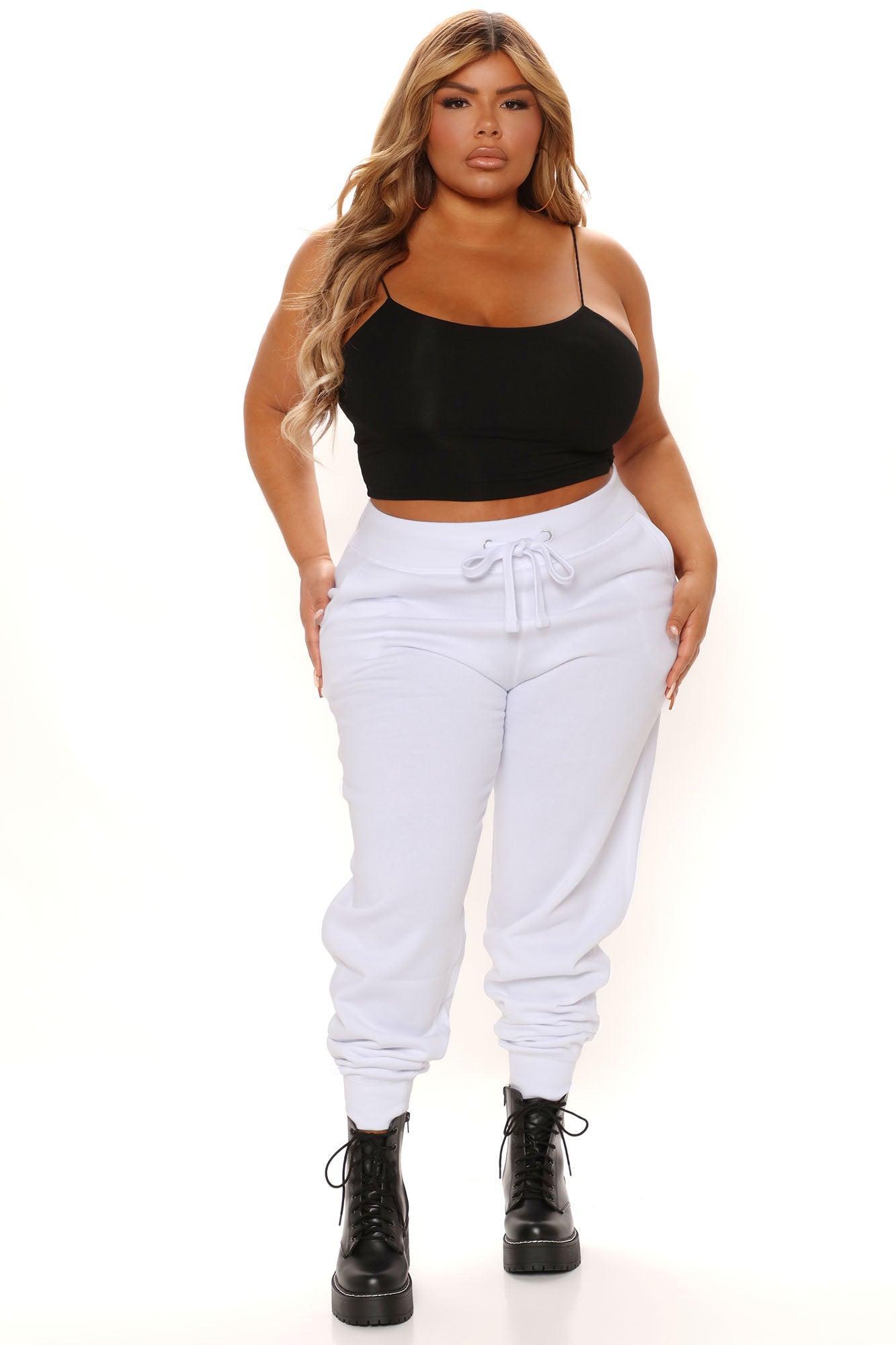 Relaxed Vibe Joggers - White Product Image