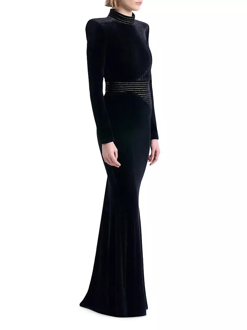 Message To Love Velvet Long-Sleeve Gown Product Image