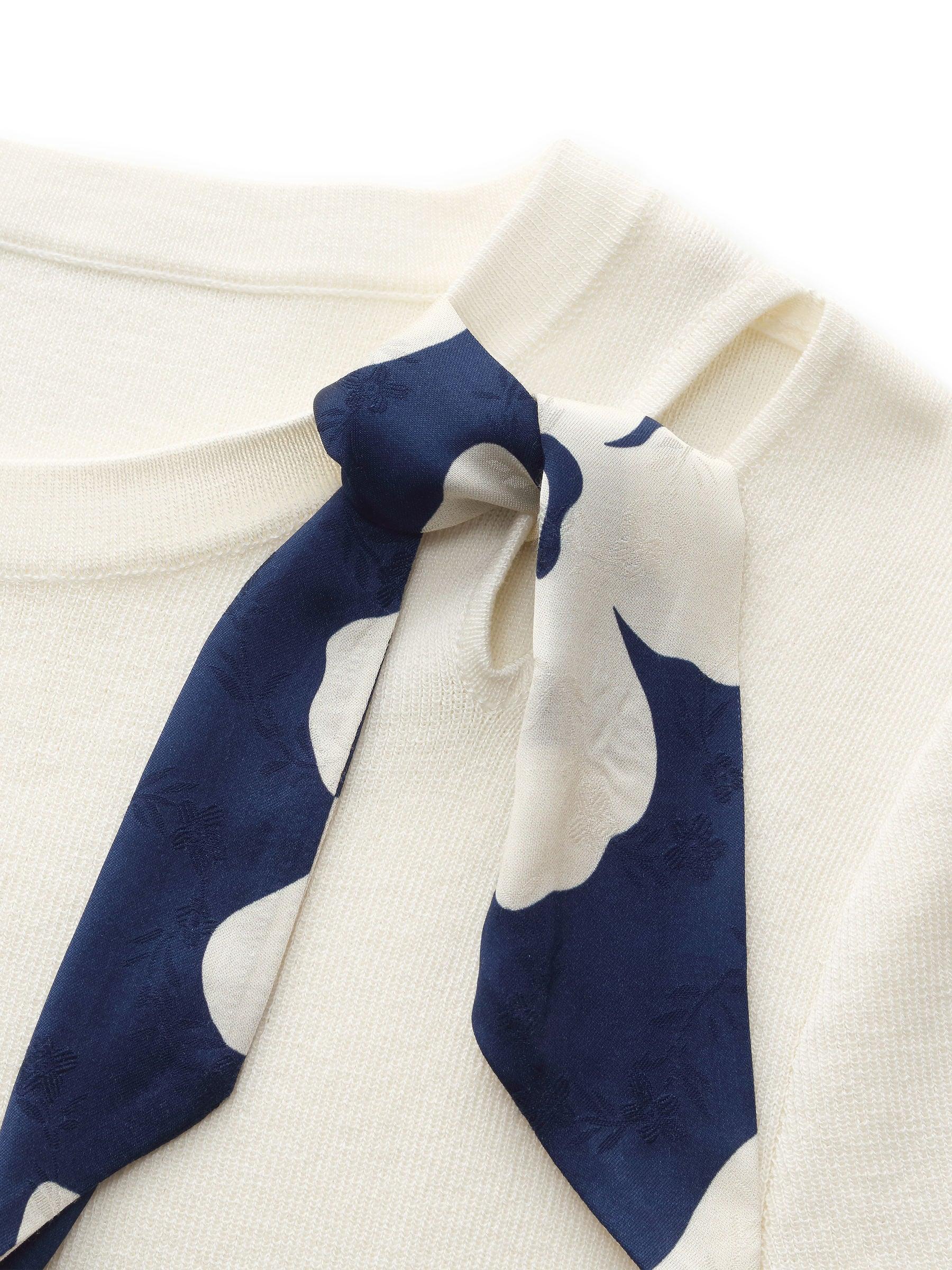 Tencel Blend Cut Out Women Knit Top Product Image