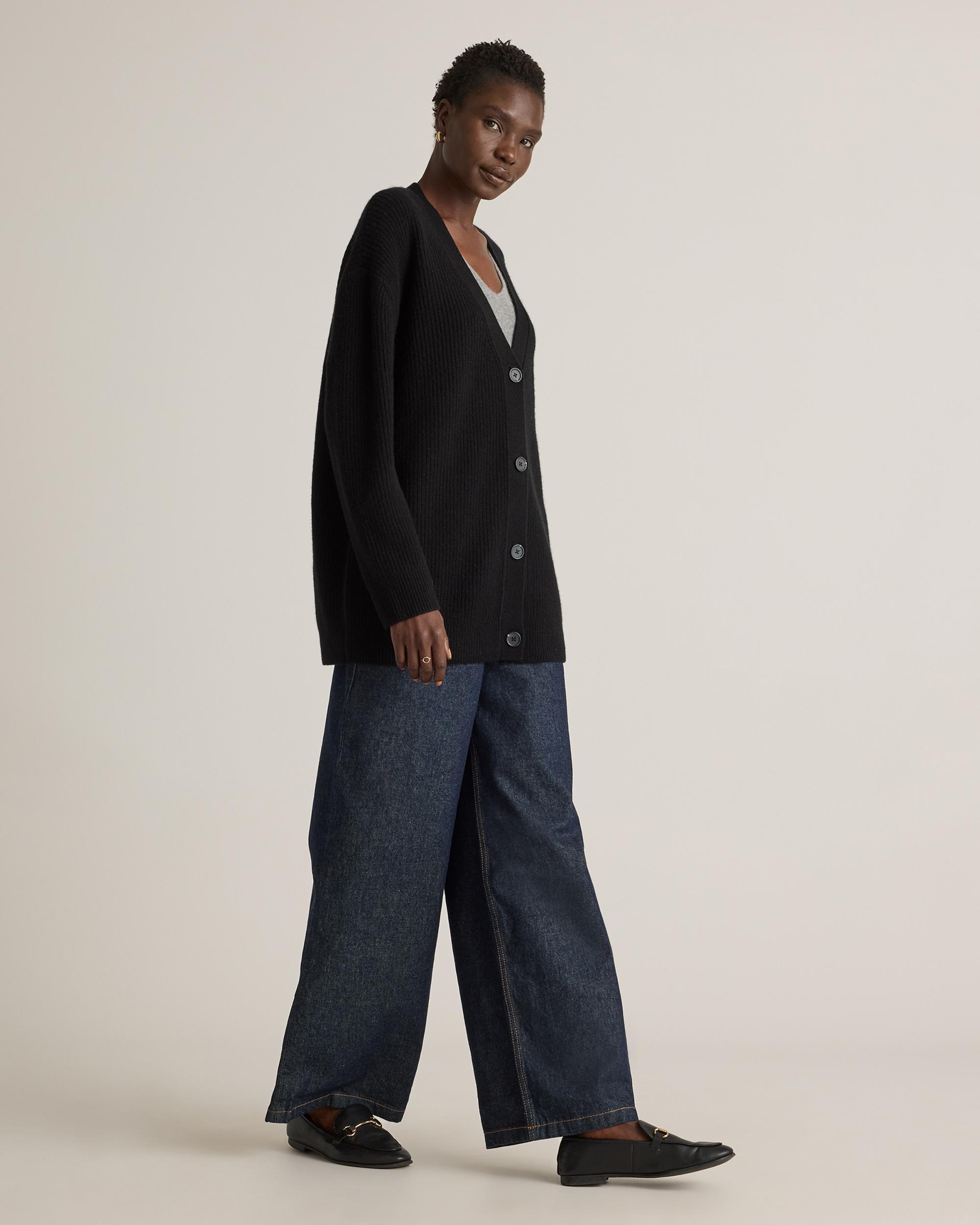 Quince | Women's Mongolian Cashmere OverSized Boyfriend Cardigan Sweater Product Image