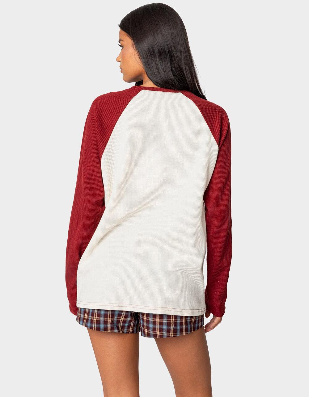EDIKTED Me Time Oversized Waffle Top Product Image