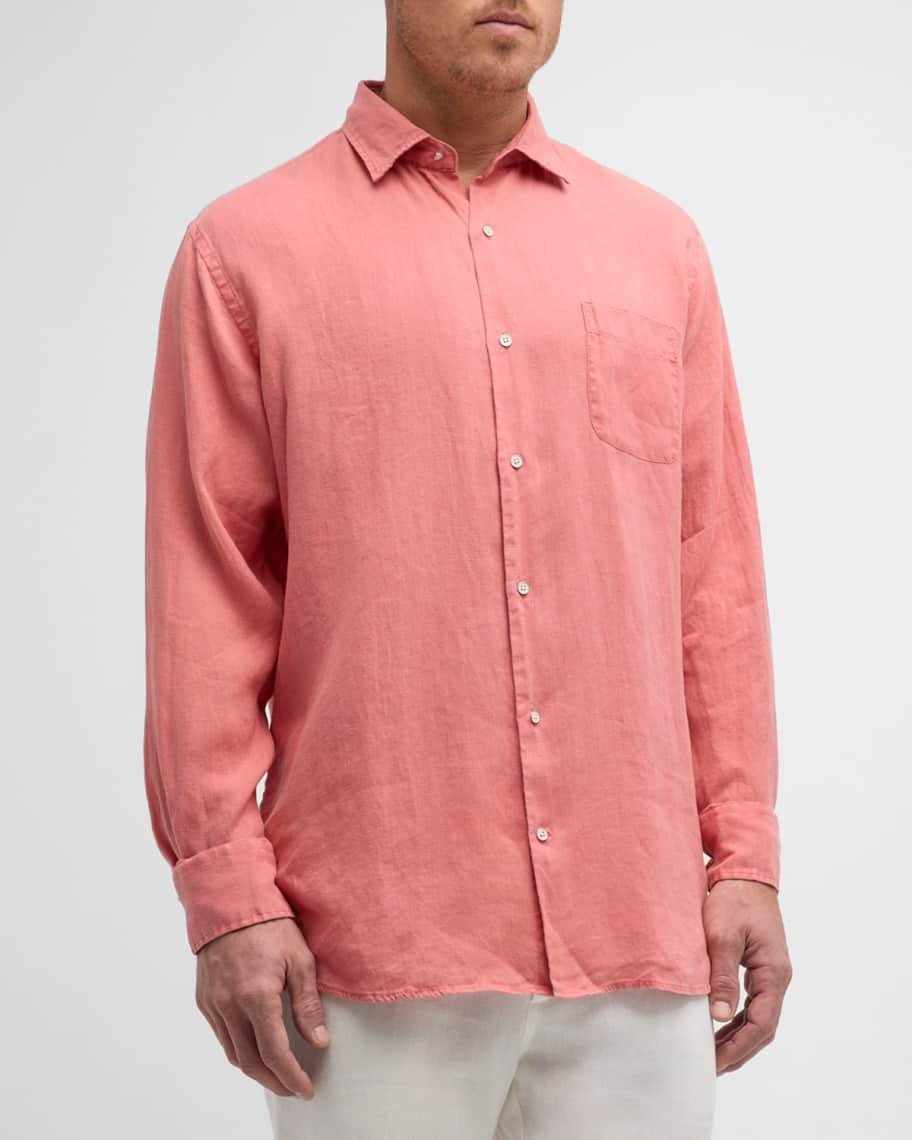 Men's Coastal Garment-Dyed Linen Sport Shirt Product Image
