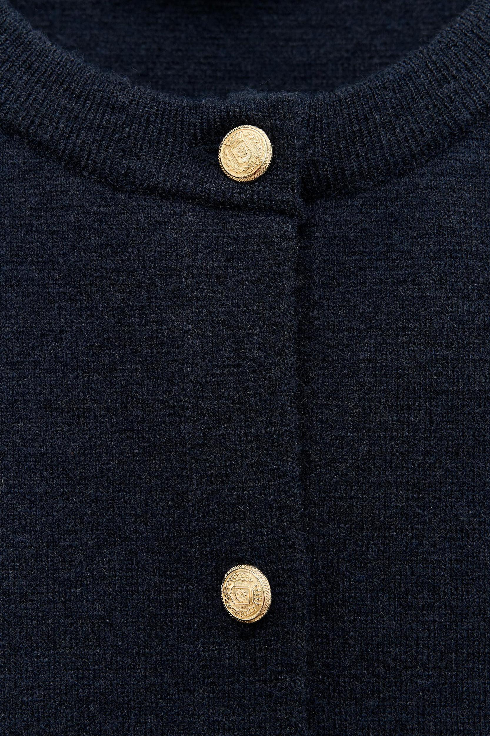KNIT CARDIGAN WITH GOLDEN BUTTONS Product Image