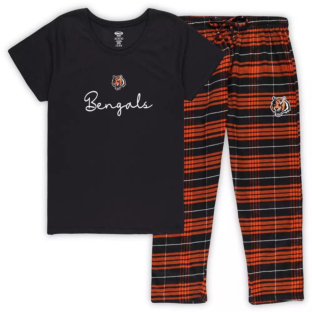 Women's Concepts Sport Cincinnati Bengals T-Shirt & Pants Set, Size: 4XL, Black Product Image