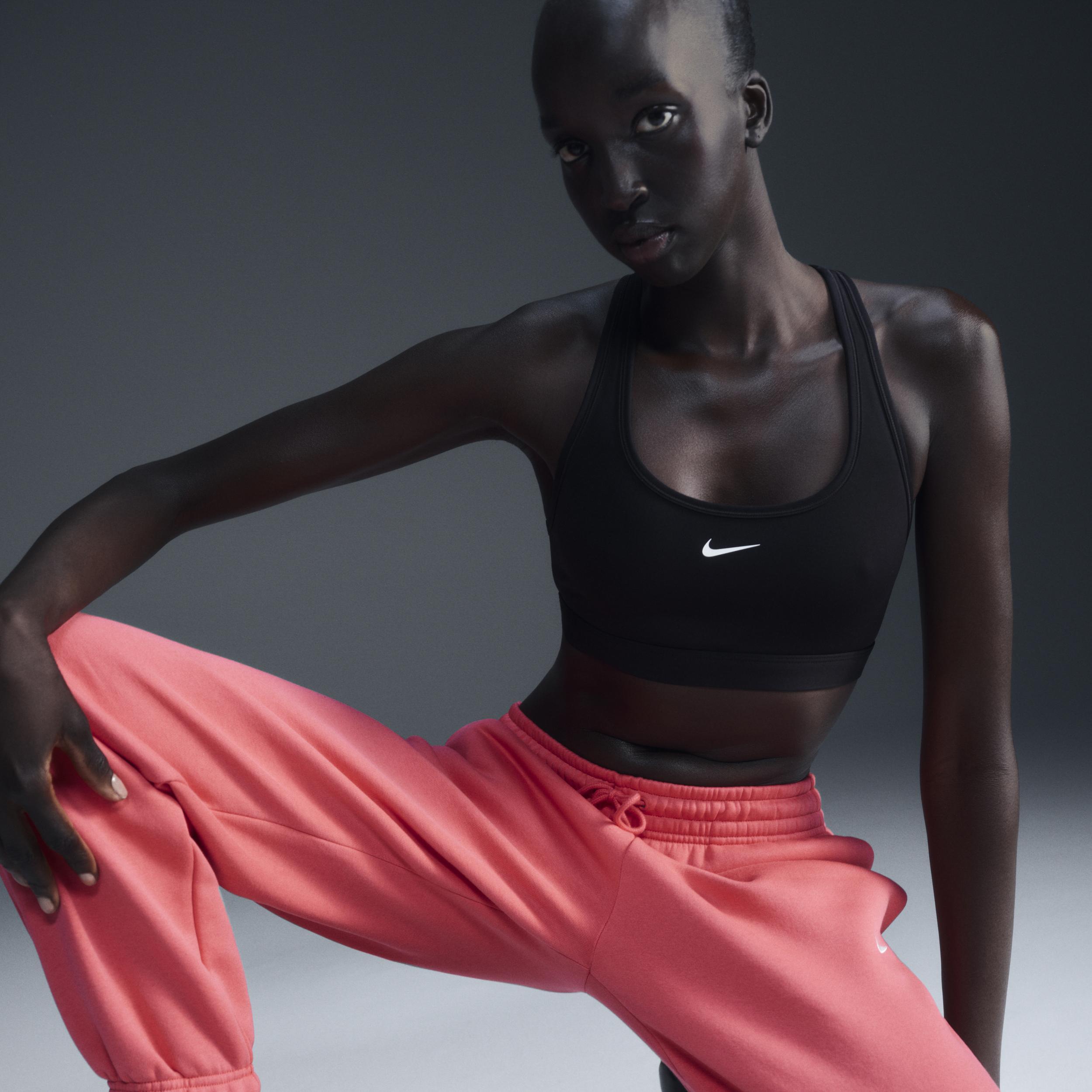 Women's Nike Swoosh Light Support Sports Bra, Size: XXL, Black Product Image