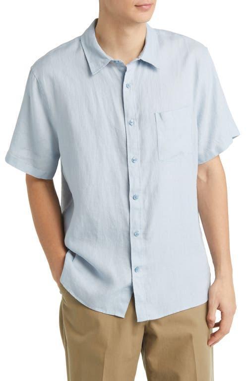 Mens Linen Short-Sleeve Button-Up Shirt Product Image