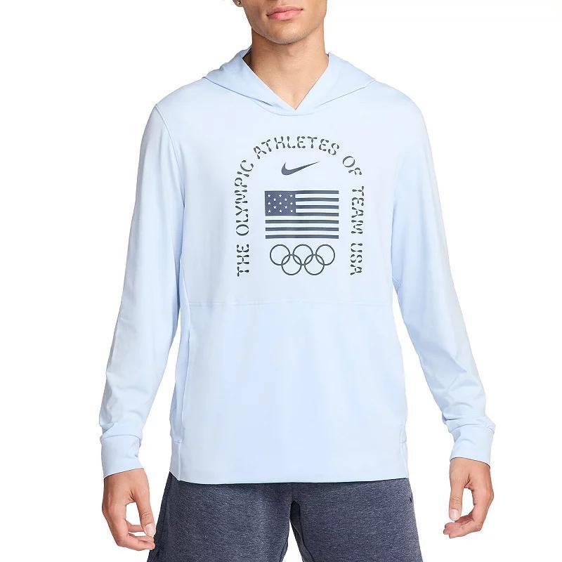 Mens Nike Light Blue Team USA Restore Yoga Long Sleeve Hoodie T-Shirt Product Image