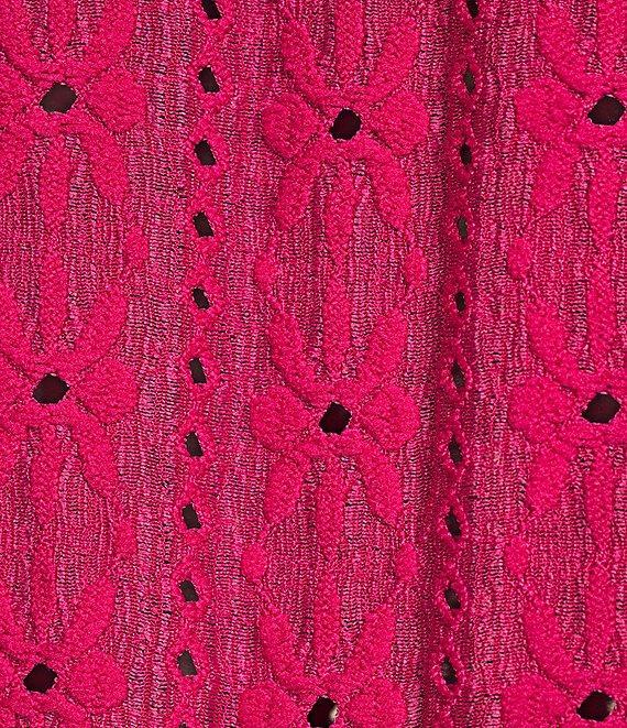 Allison Daley 3/4 Sleeve Open-Front Eyelet Knit Cardigan Product Image