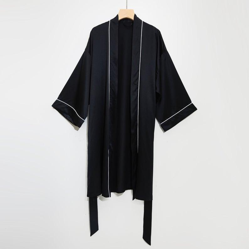 Gift Set | Pure Silk Beige Kimono Robe & Slip Dress | 22 Momme | Float Collection Product Image