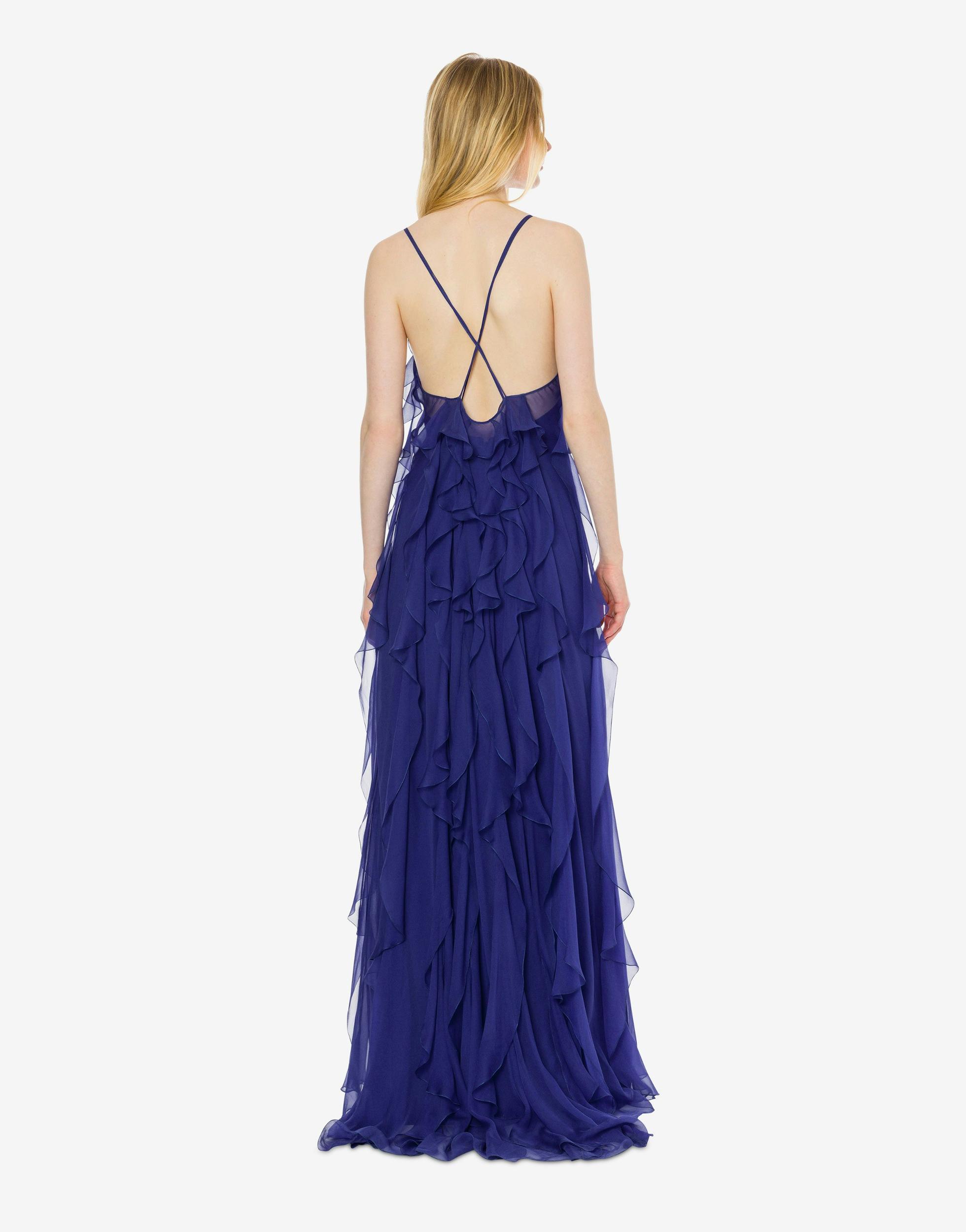 Organic chiffon sleeveless dress with ruffles Product Image