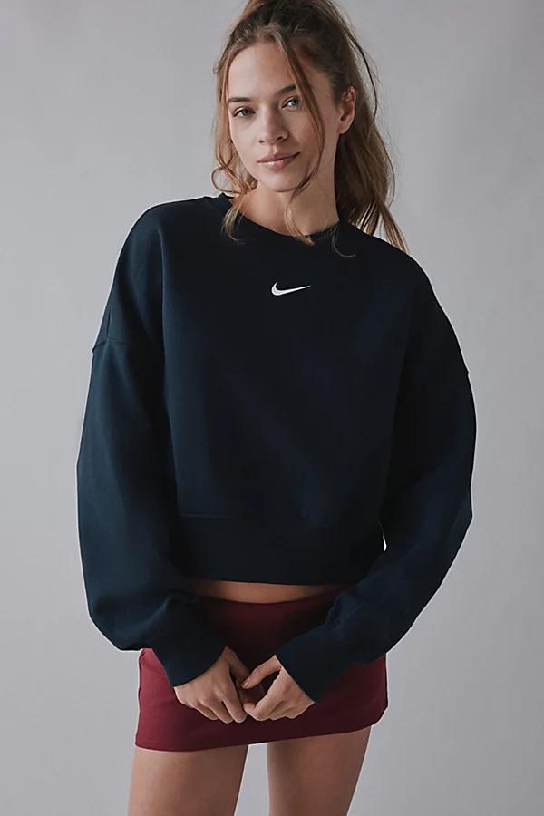 Nike Phoenix fleece super oversized sweatshirt in black Product Image
