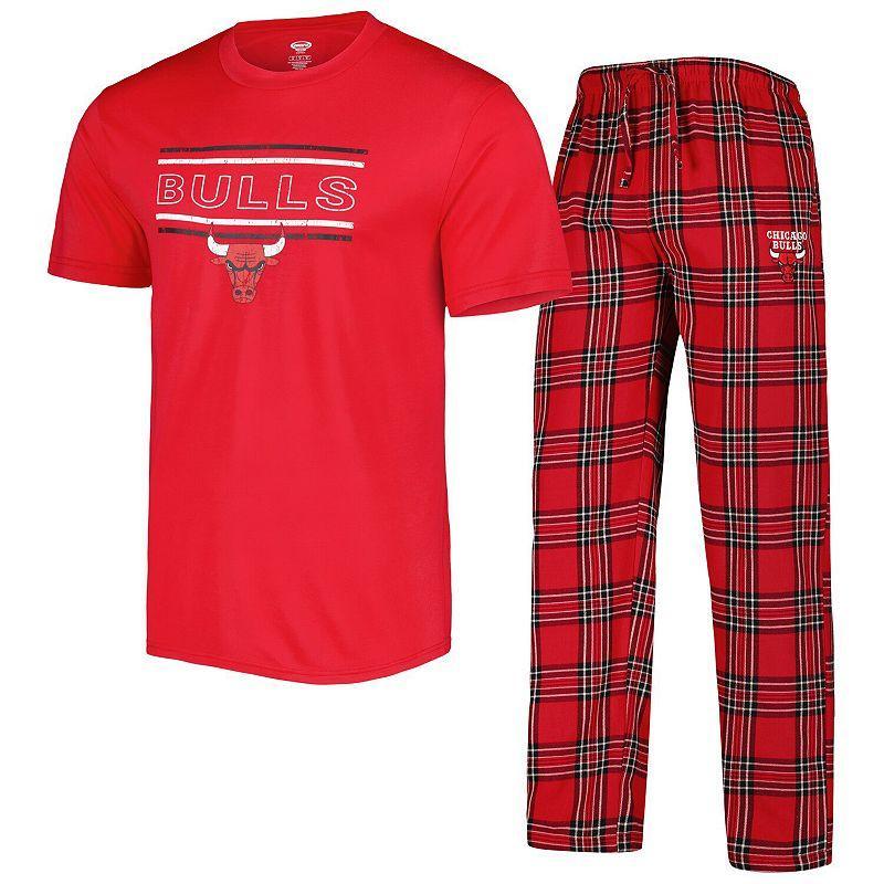 Mens Concepts Sport /Black Chicago Bulls Badge T-Shirt & Pajama Pants Sleep Set Product Image